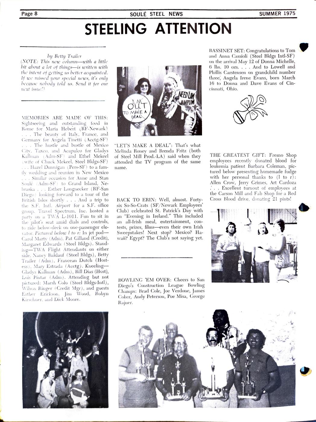 Summer 1975 newsletter, page 8