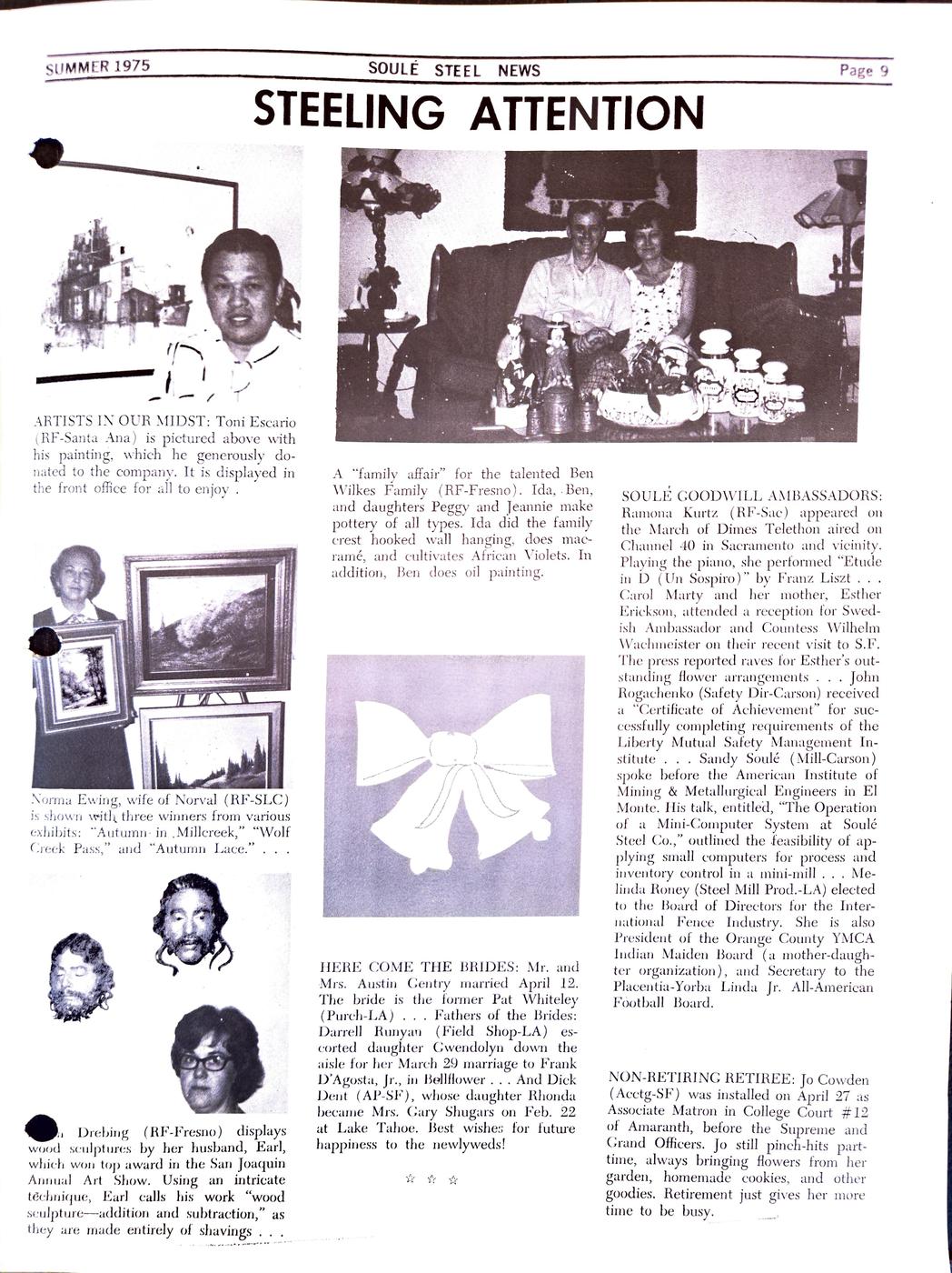 Summer 1975 newsletter, page 9