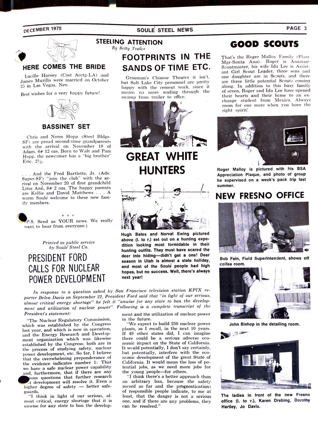 Winter 1975 newsletter, page 3