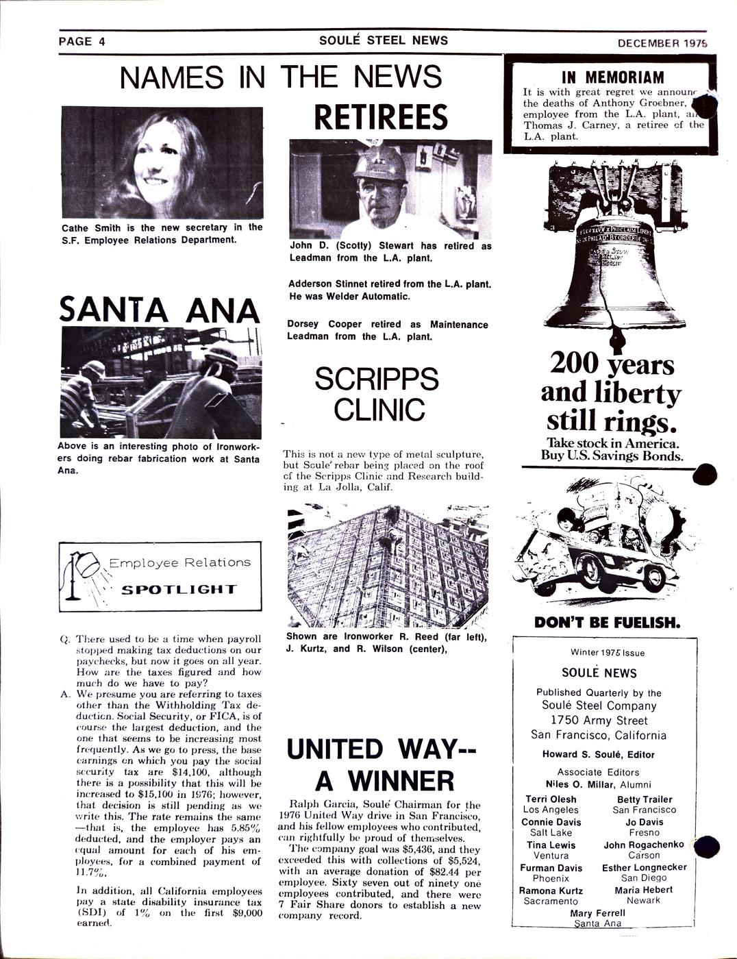 Winter 1975 newsletter, page 4
