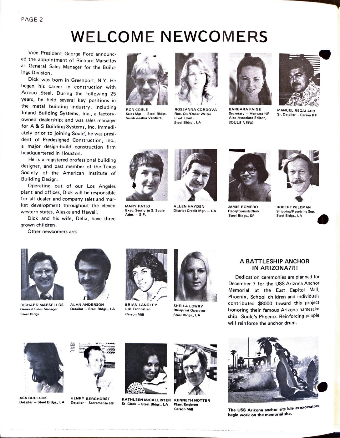 Fall / Winter 1976 newsletter, page 2