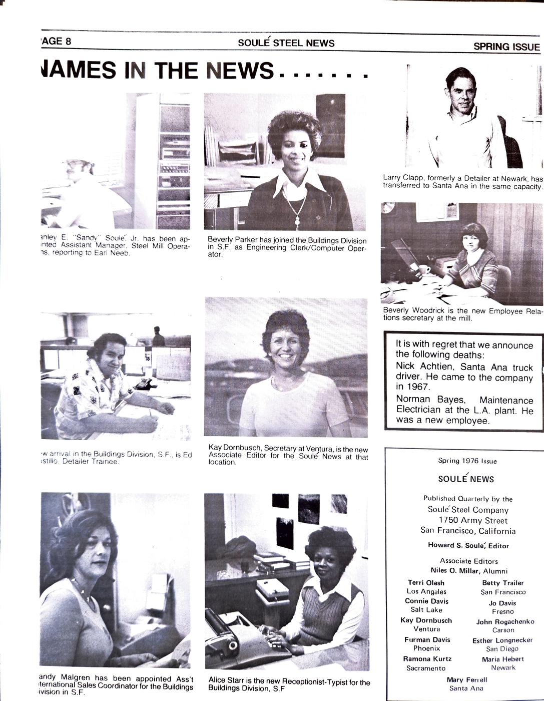 Spring 1976 newsletter, page 9