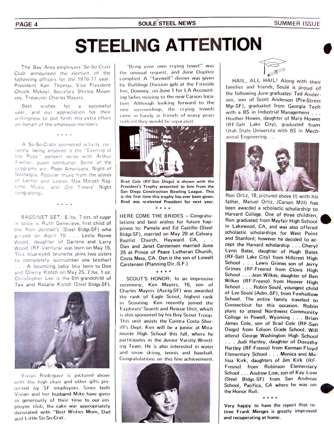 Summer 1976 newsletter, page 4