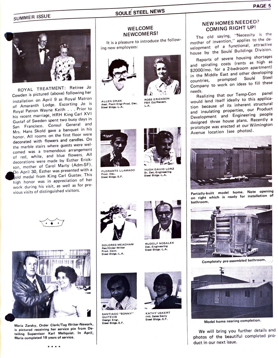 Summer 1976 newsletter, page 5