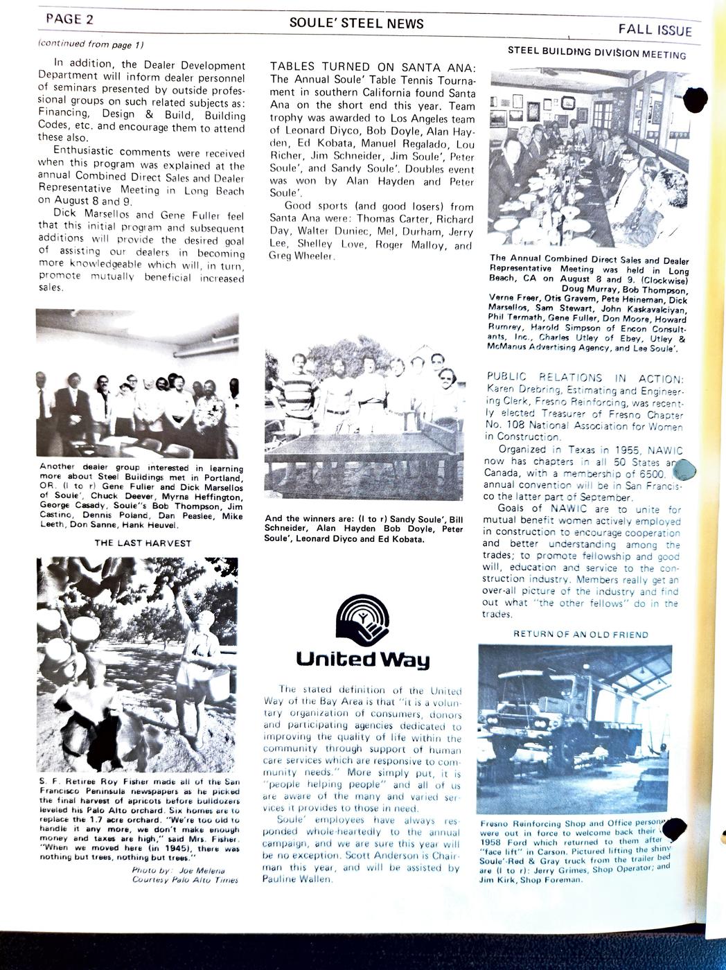 Fall 1977 newsletter, page 2