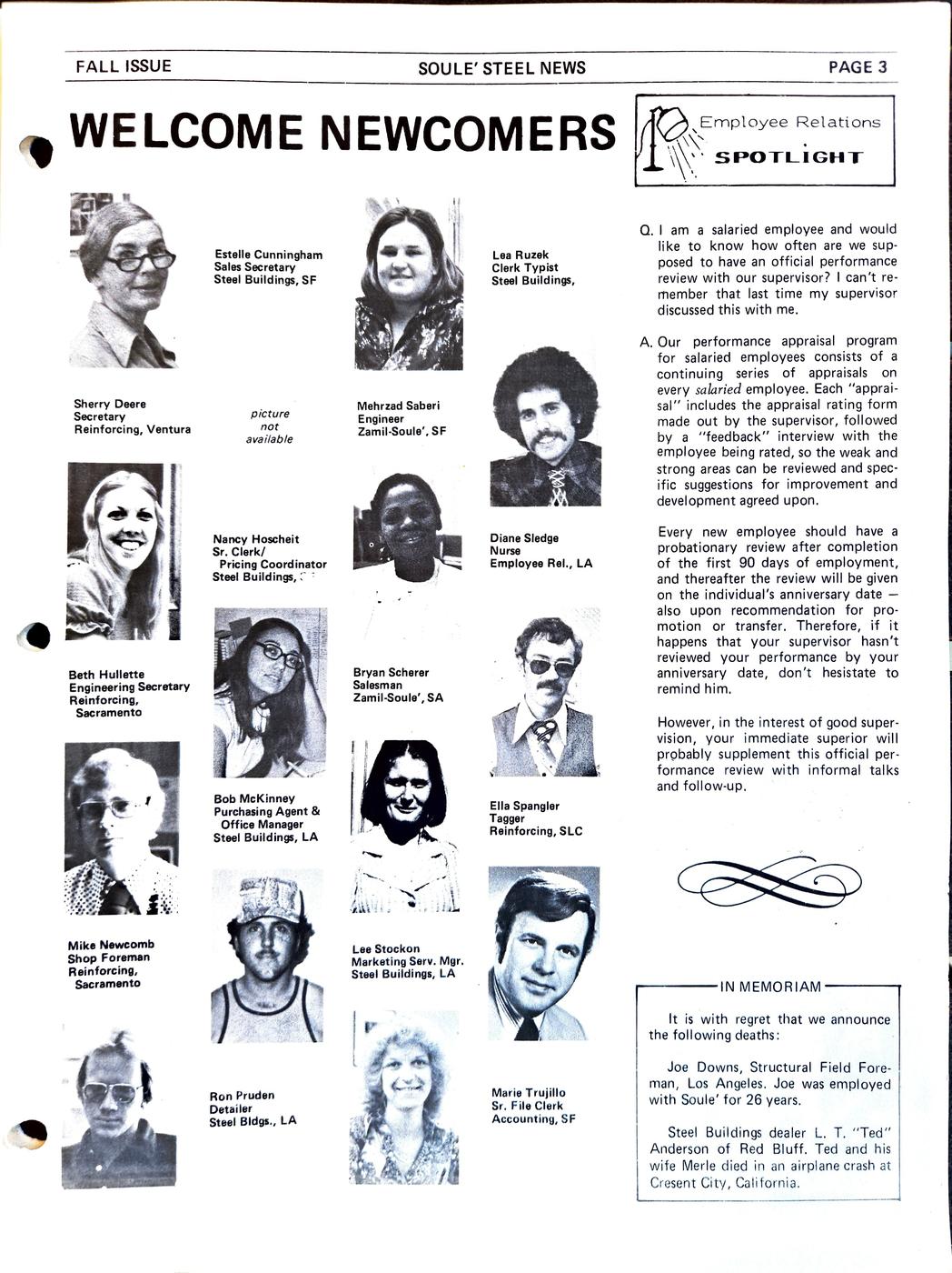 Fall 1977 newsletter, page 3