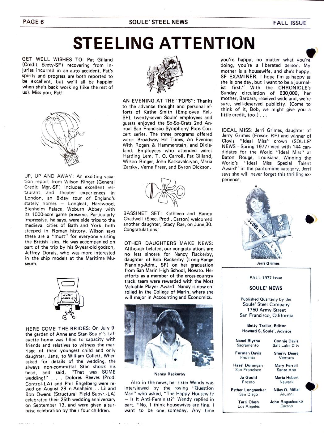 Fall 1977 newsletter, page 6