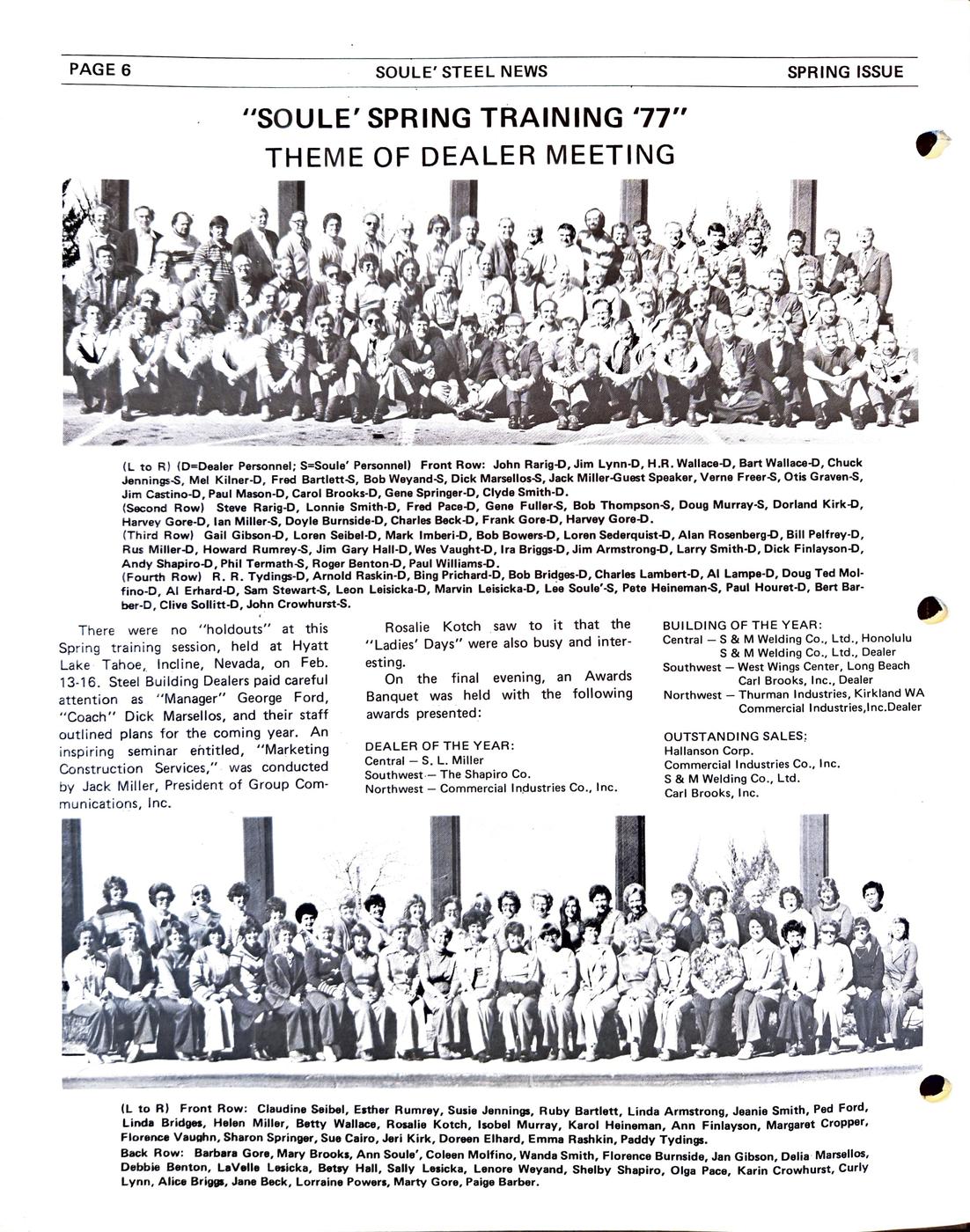 Spring 1977 newsletter, page 6