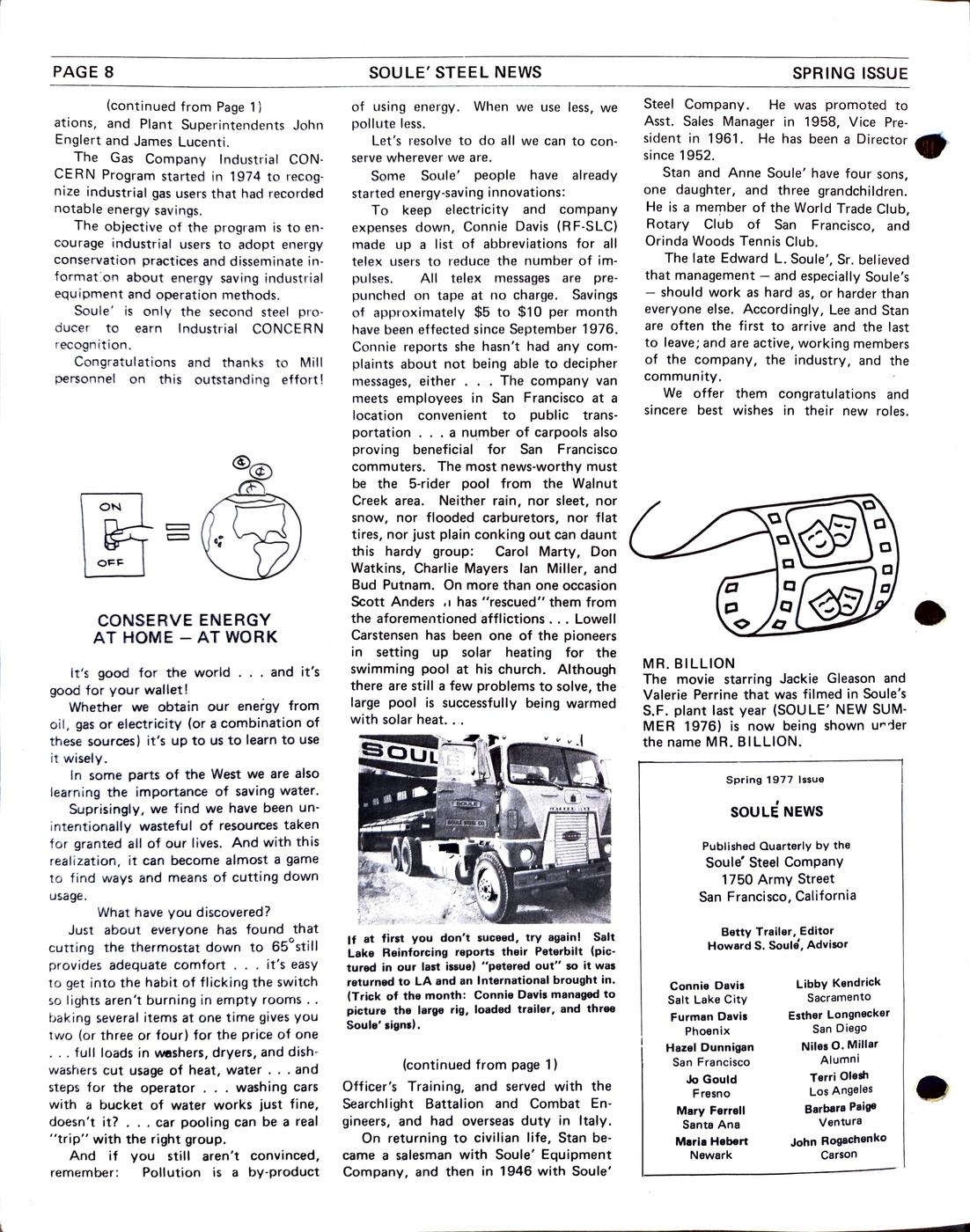 Spring 1977 newsletter, page 8