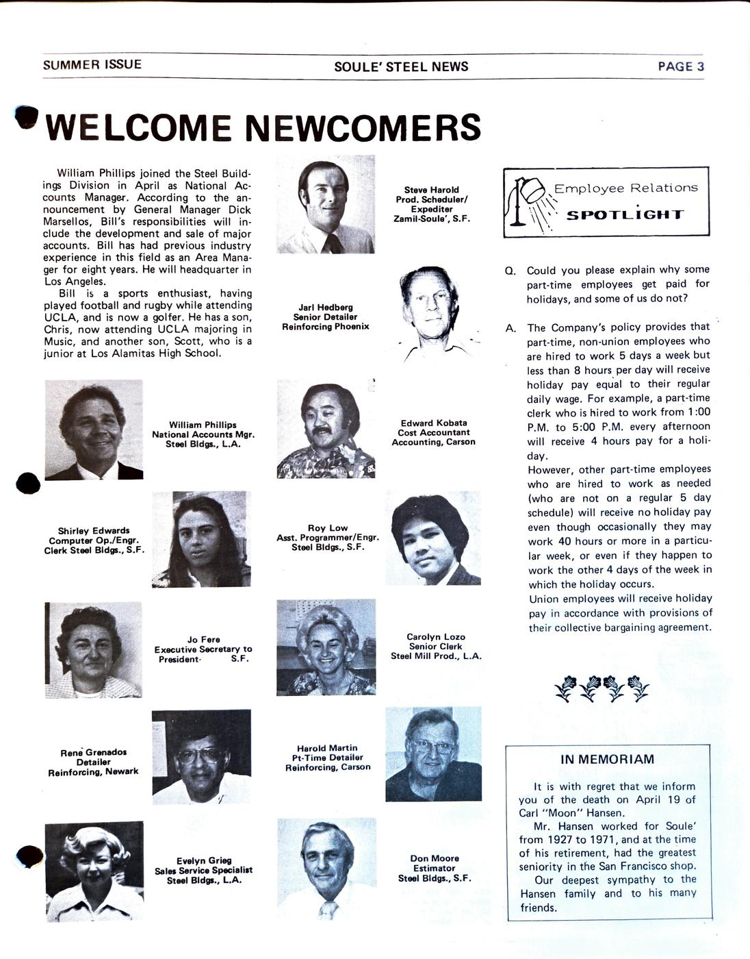Summer 1977 newsletter, page 3