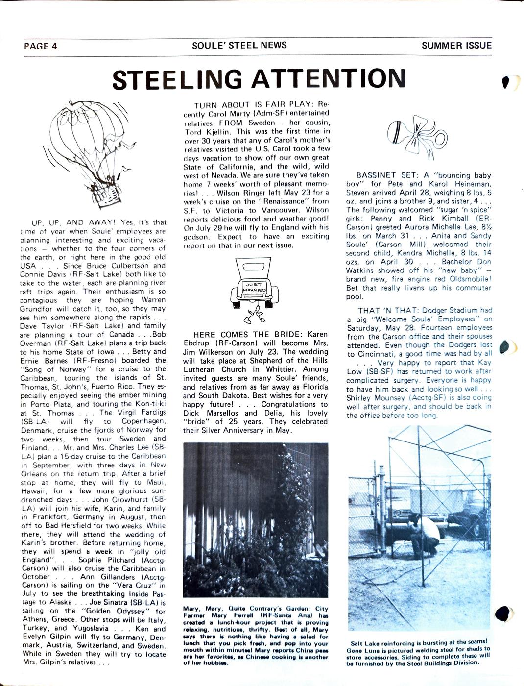 Summer 1977 newsletter, page 4