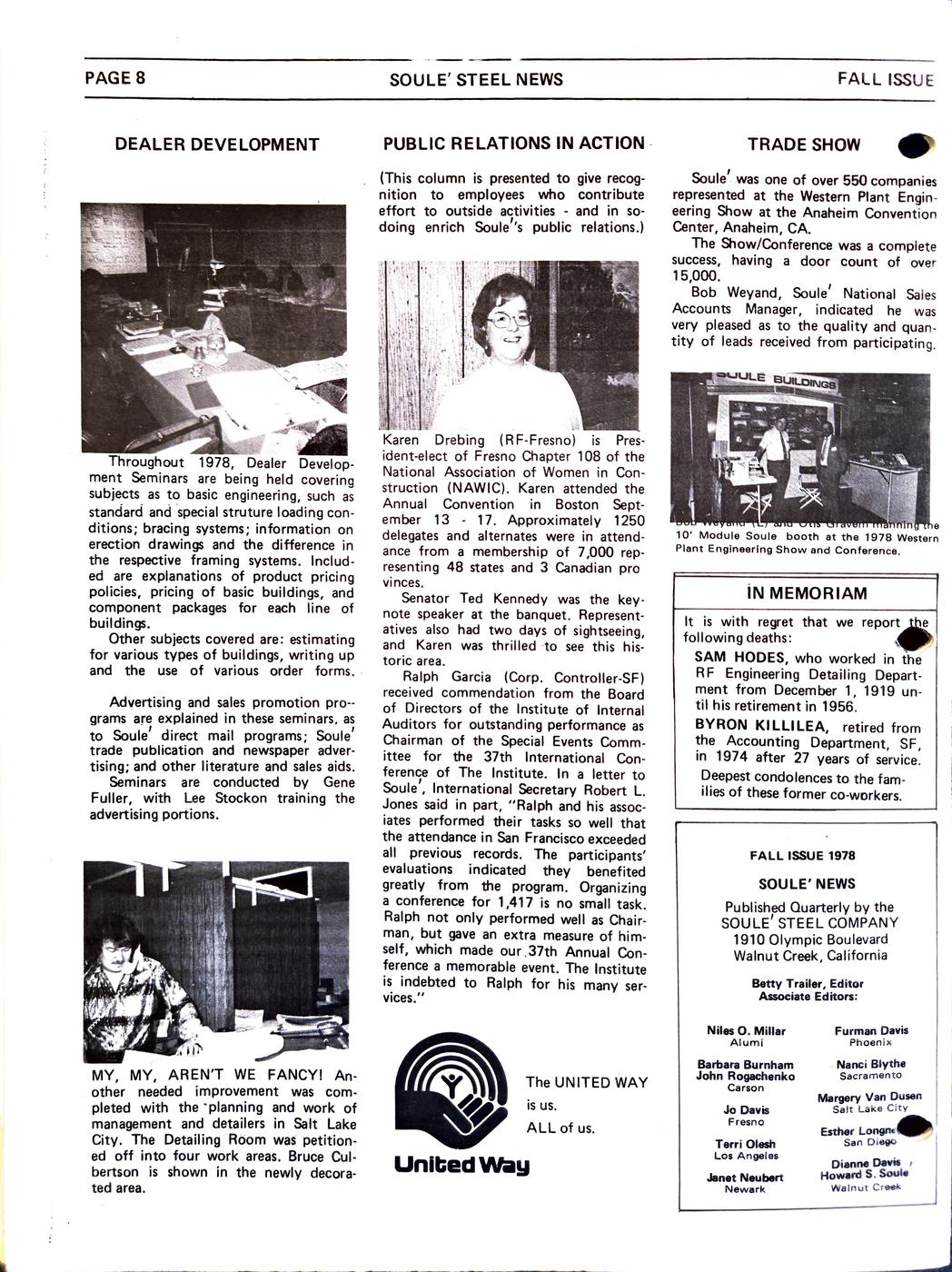 Fall / Winter 1978 newsletter, page 8