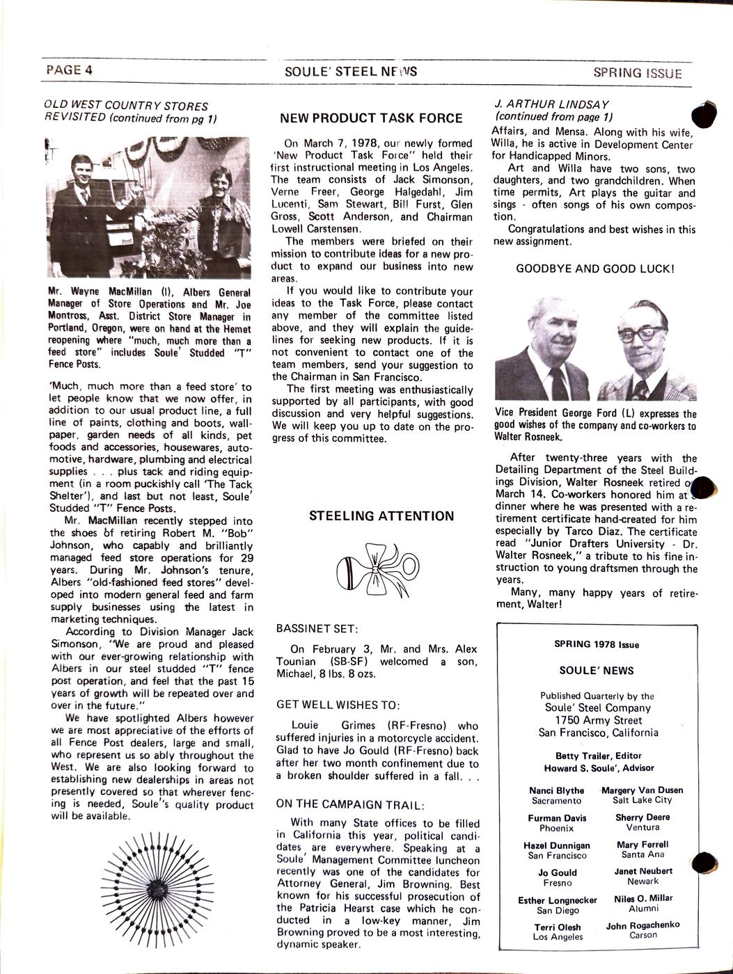 Spring 1978 newsletter, page 4