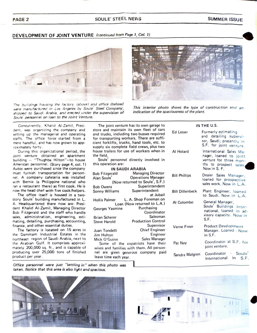 Summer 1978 newsletter, page 2