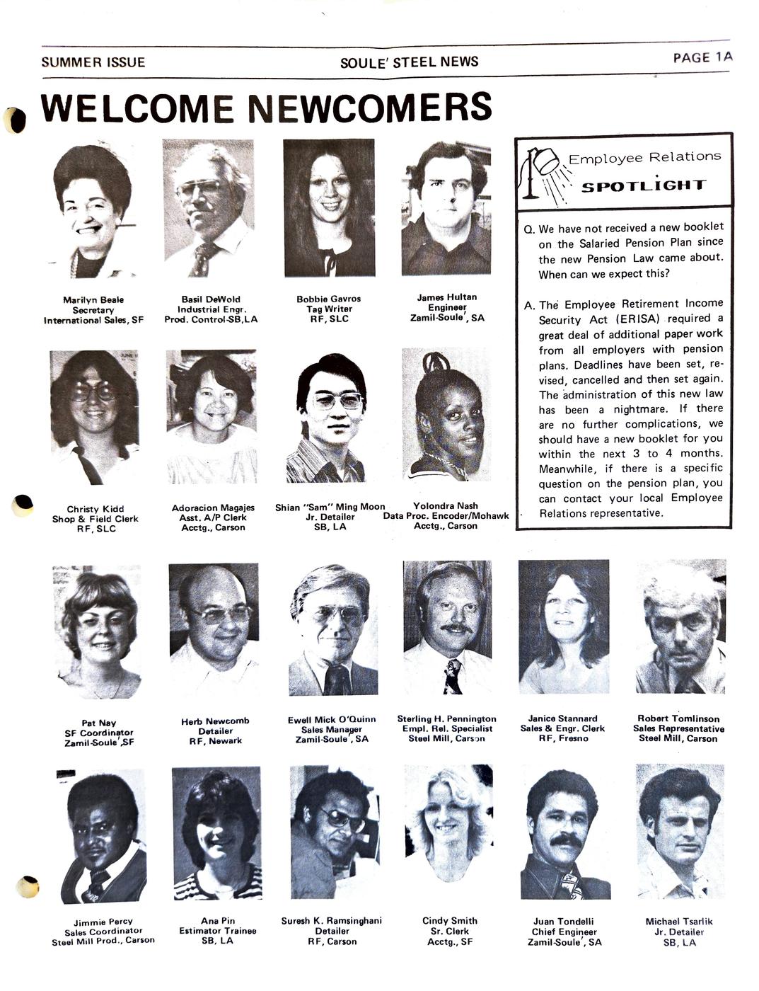 Summer 1978 newsletter, page 3