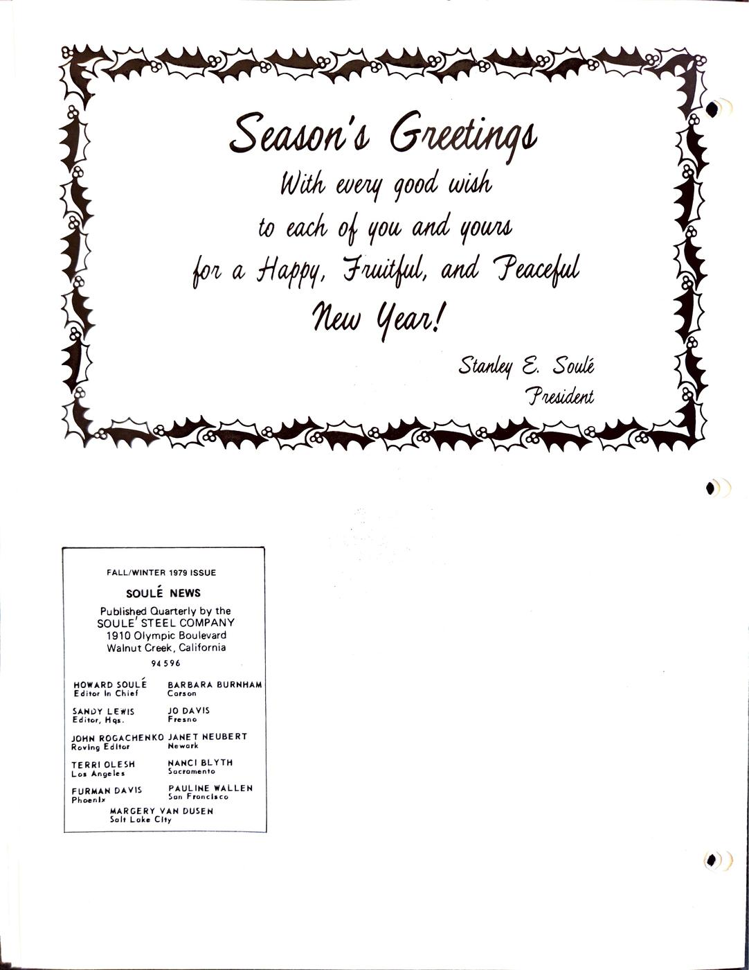 Fall / Winter 1979 newsletter, page 10