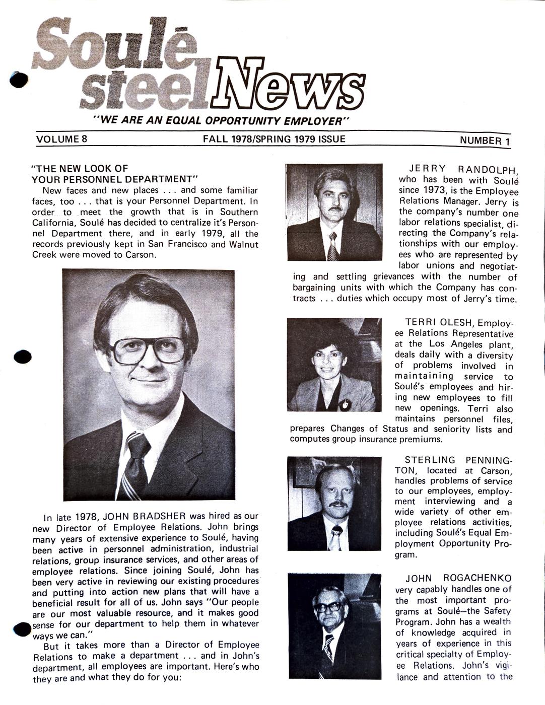 Spring 1979 newsletter, page 1