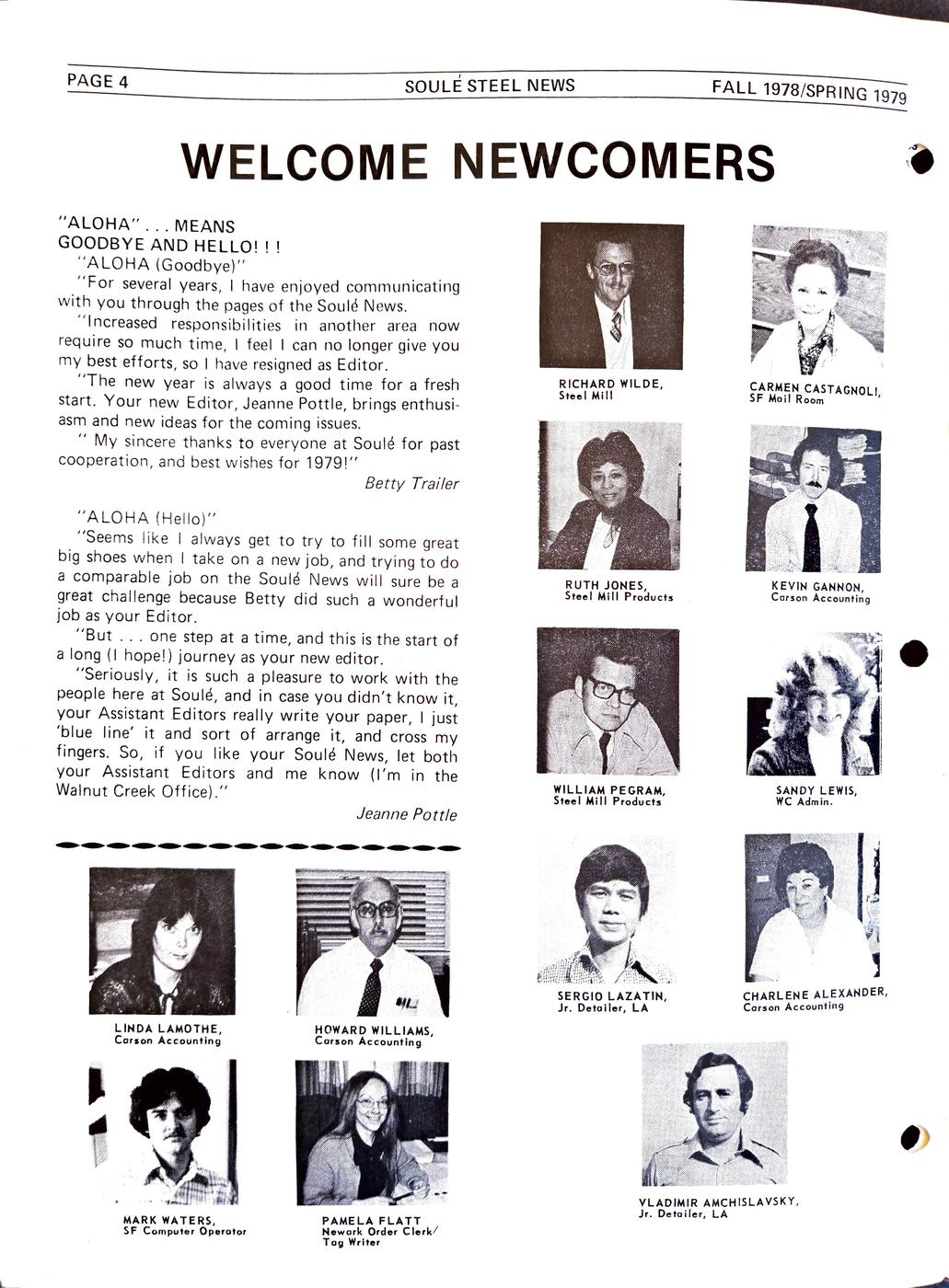 Spring 1979 newsletter, page 4