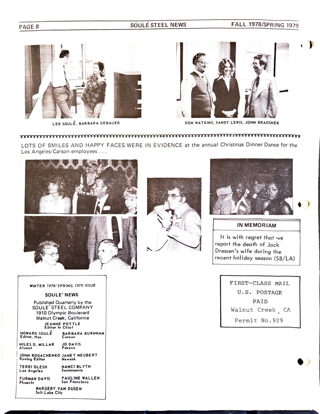 Spring 1979 newsletter, page 8