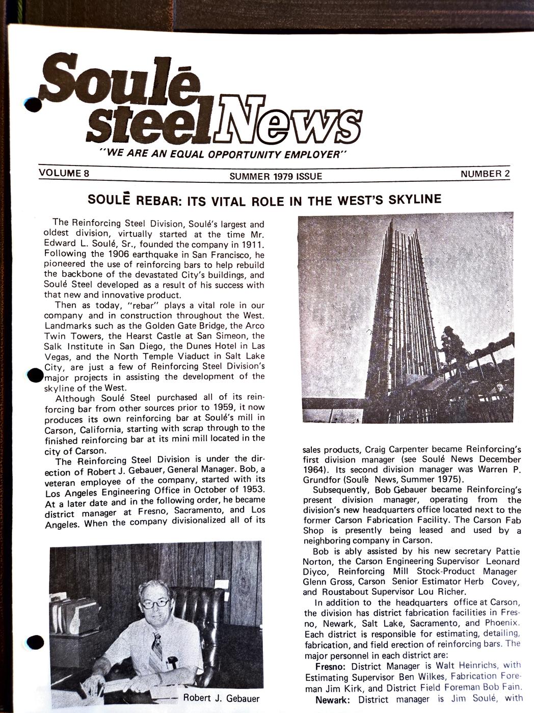Summer 1979 newsletter, page 1