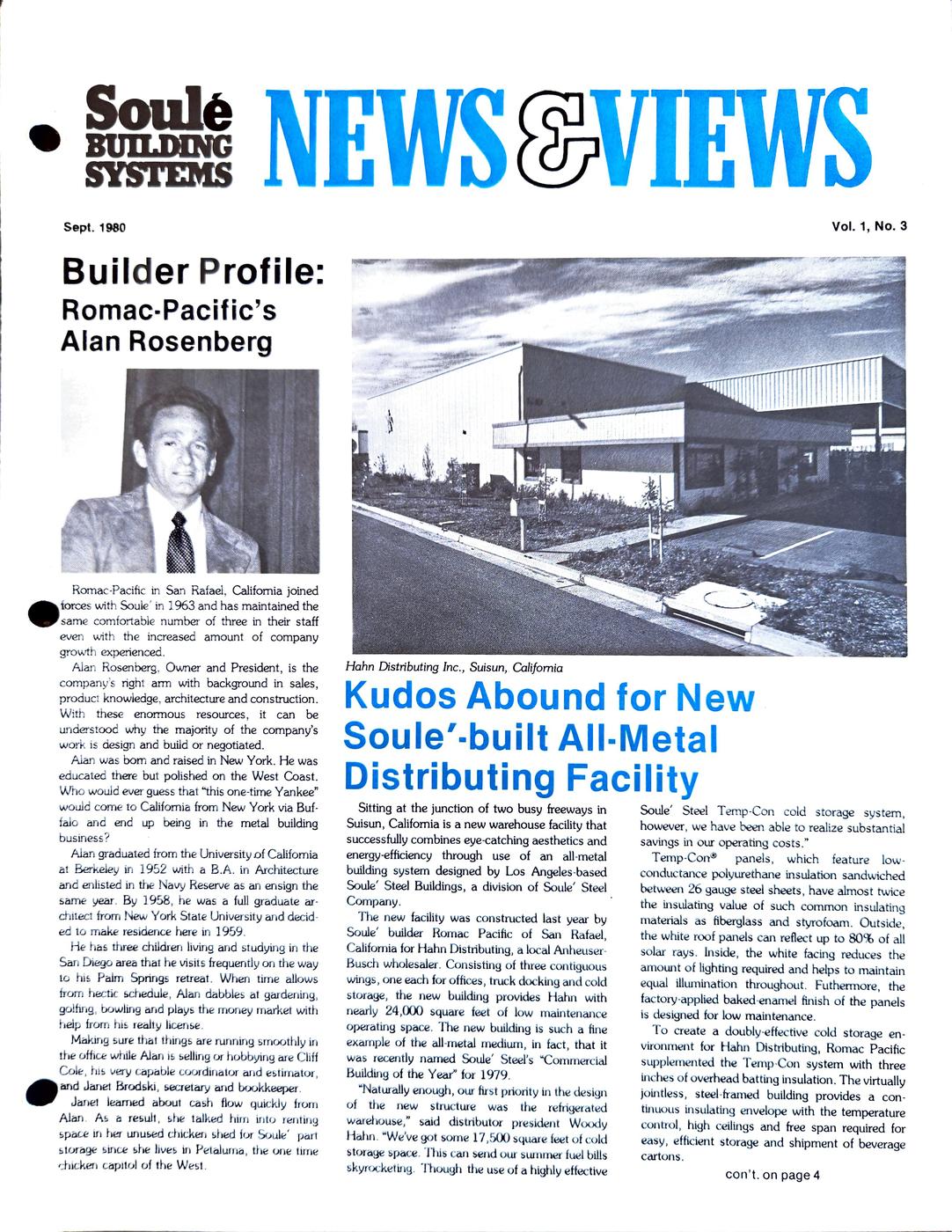 September 1980 newsletter, page 1