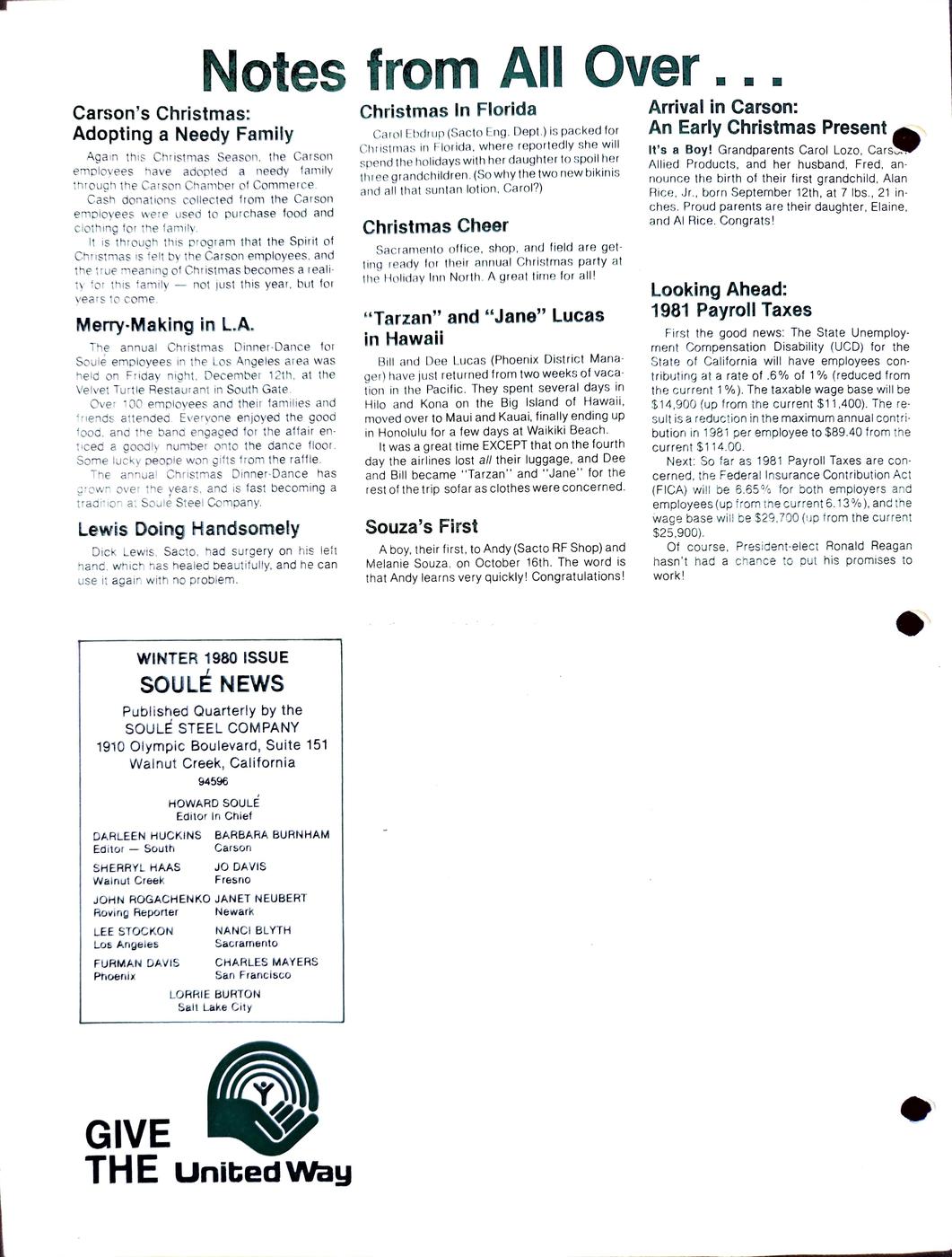 Winter 1980 newsletter, page 6