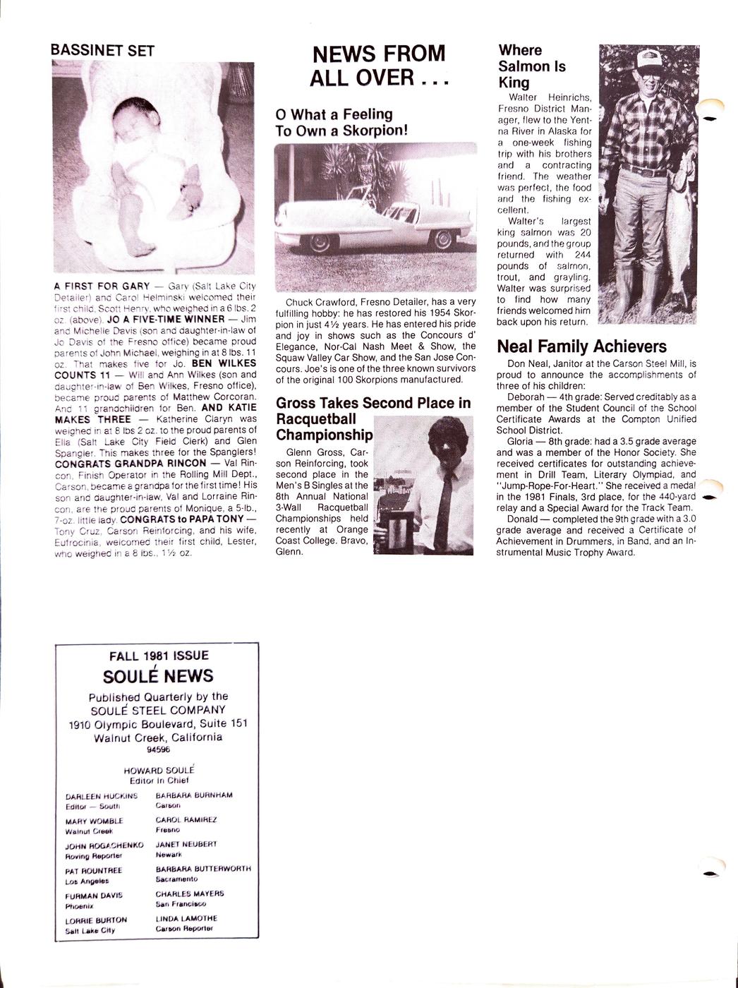 Fall 1981 newsletter, page 6