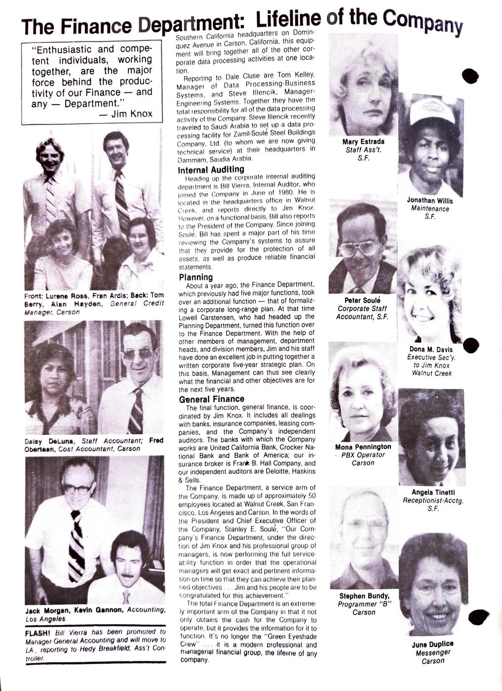 Spring 1981 newsletter, page 2