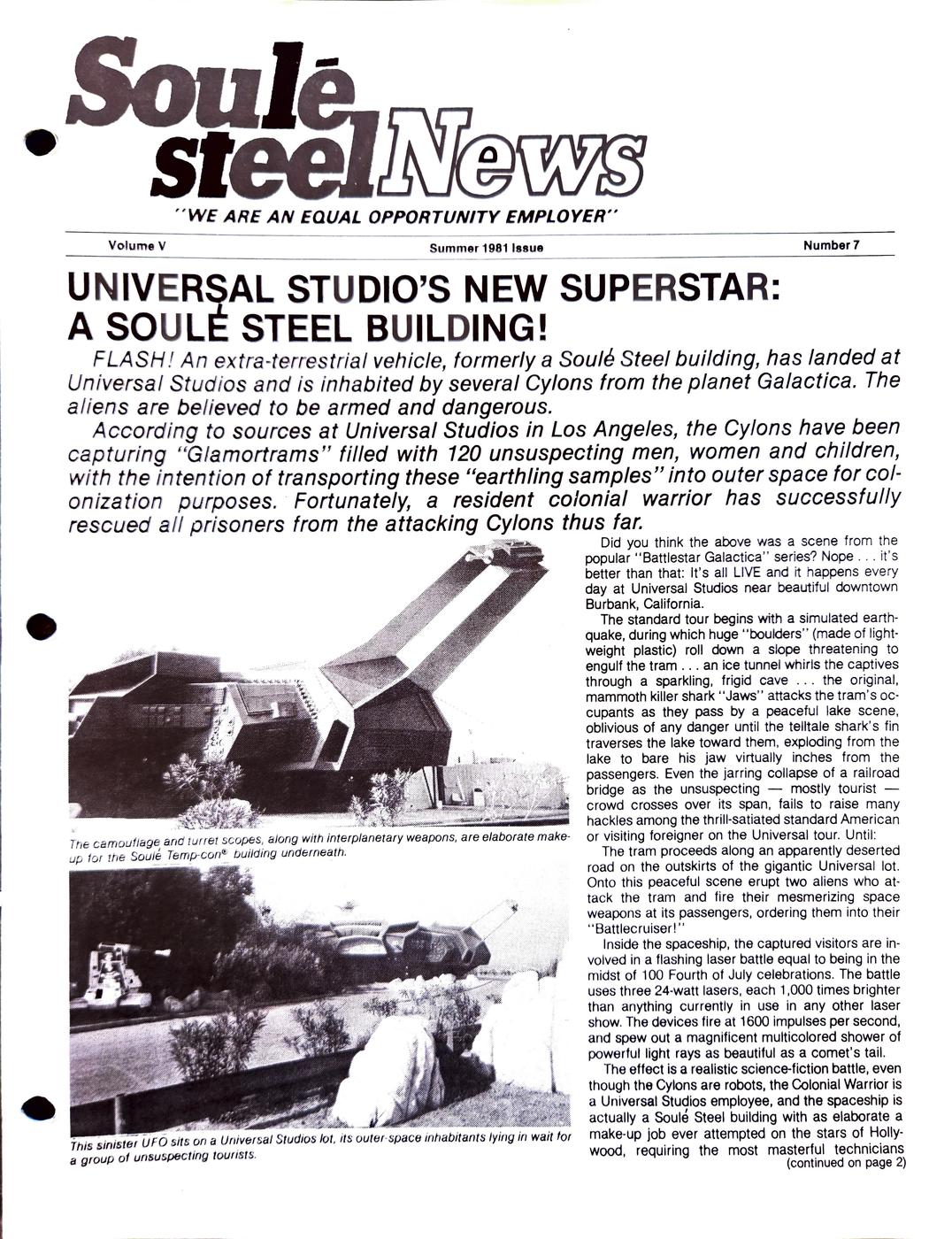 Summer 1981 newsletter, page 1