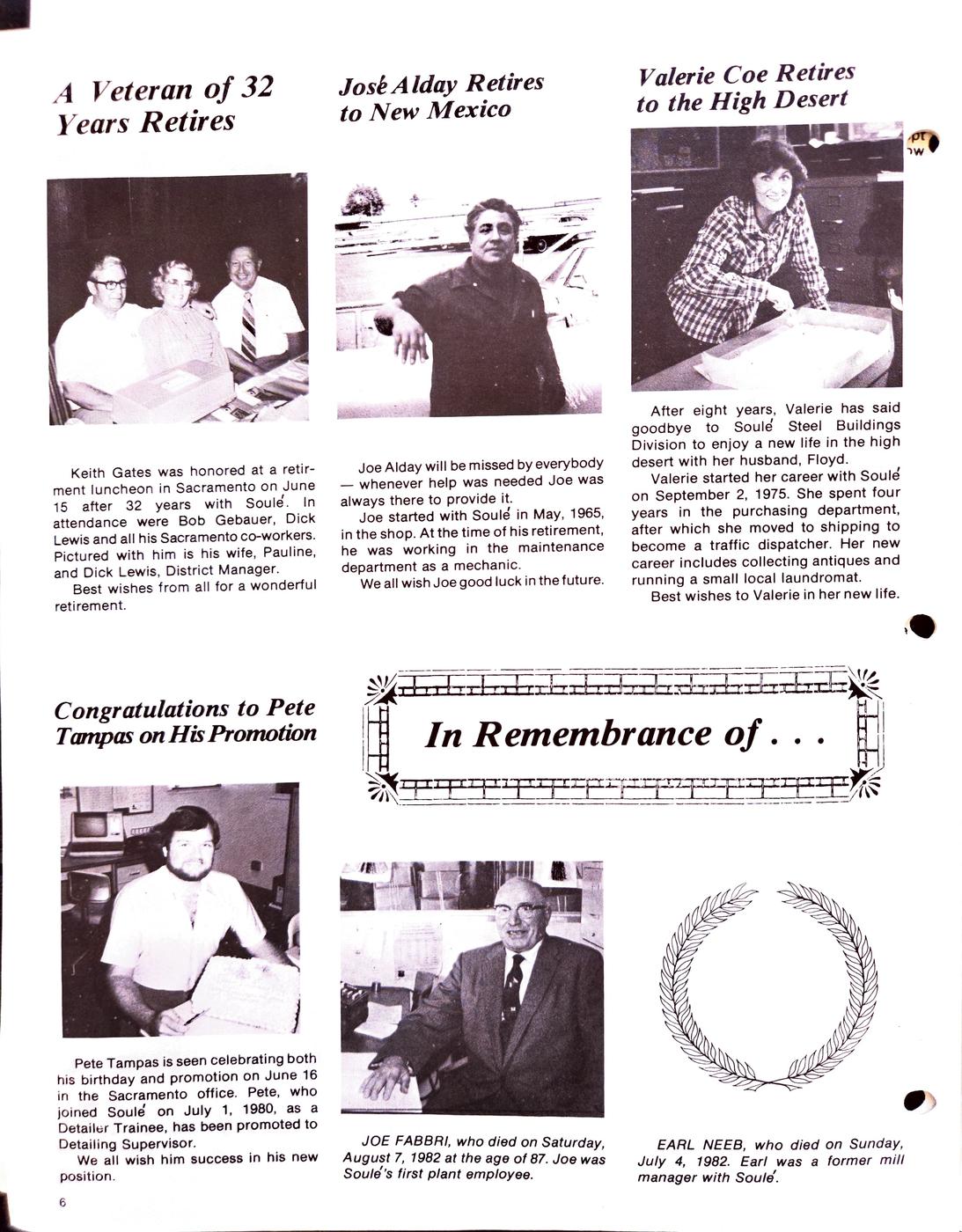 Fall 1982 newsletter, page 6