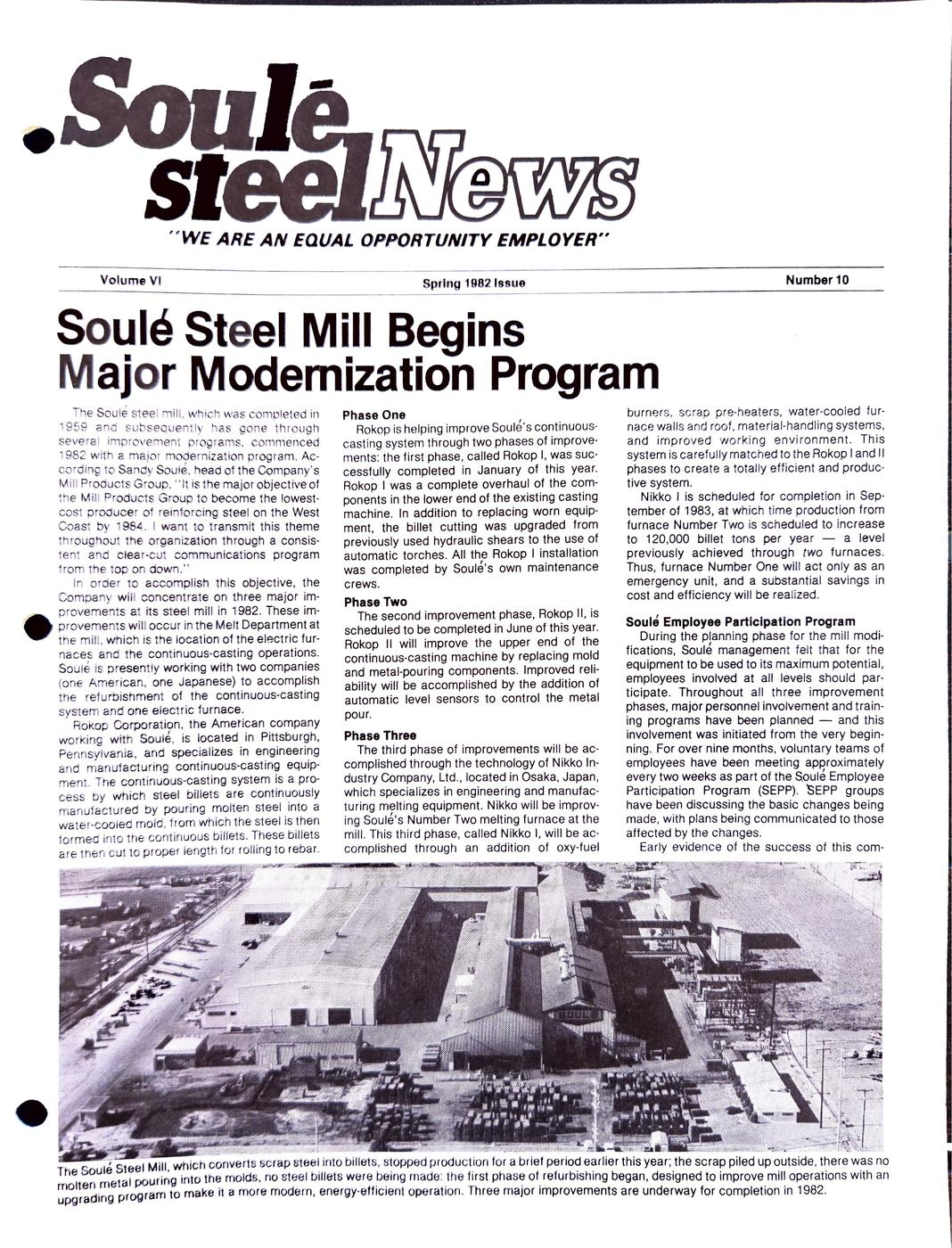 Spring 1982 newsletter, page 1