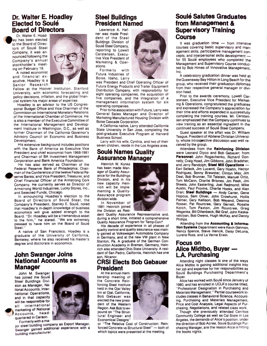 Spring 1982 newsletter, page 3