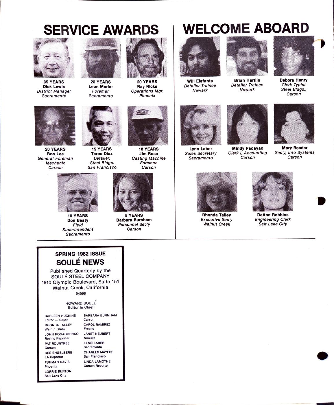 Spring 1982 newsletter, page 6