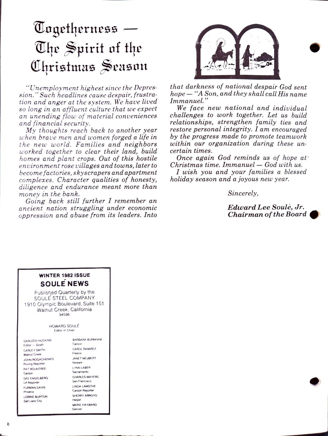 Winter 1982 newsletter, page 8