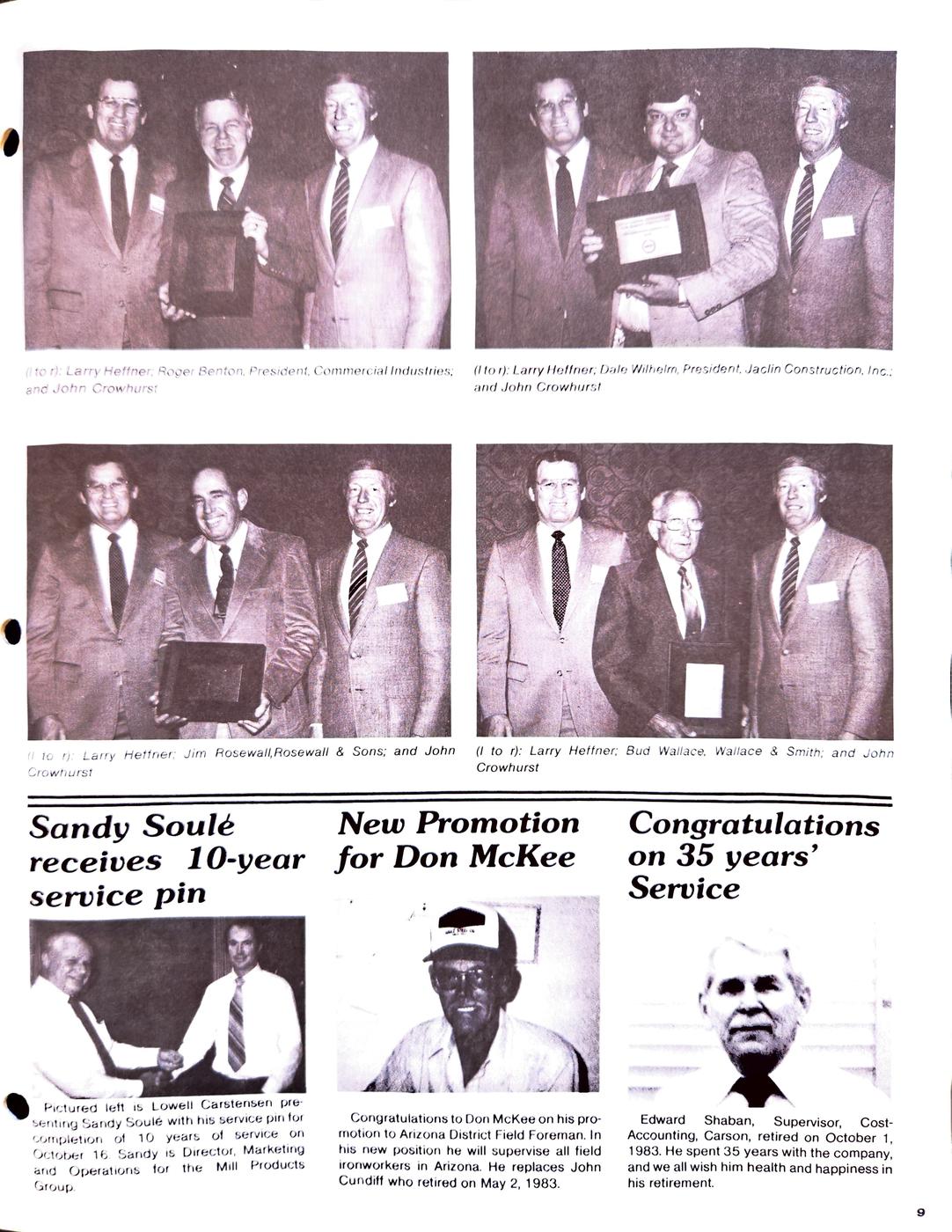 Fall / Winter 1983 newsletter, page 9