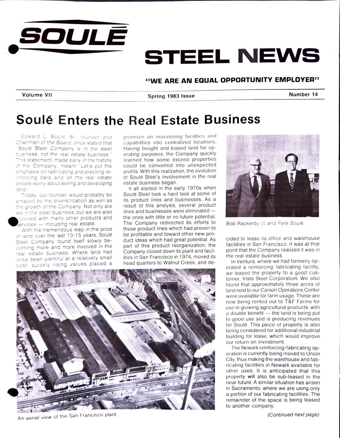 Spring 1983 newsletter, page 1