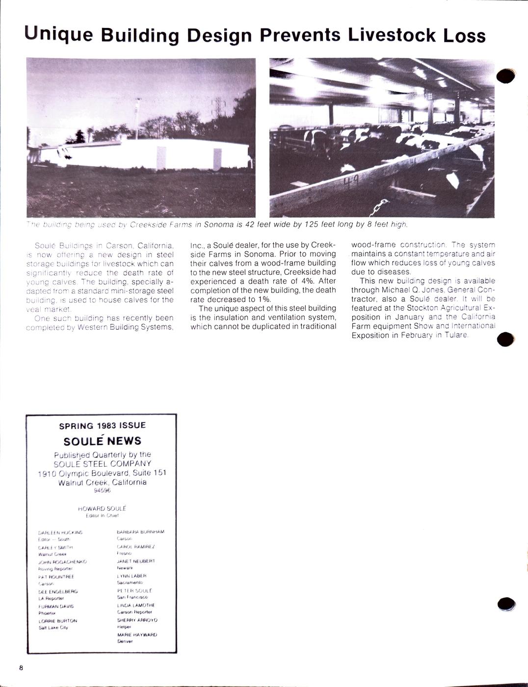 Spring 1983 newsletter, page 8