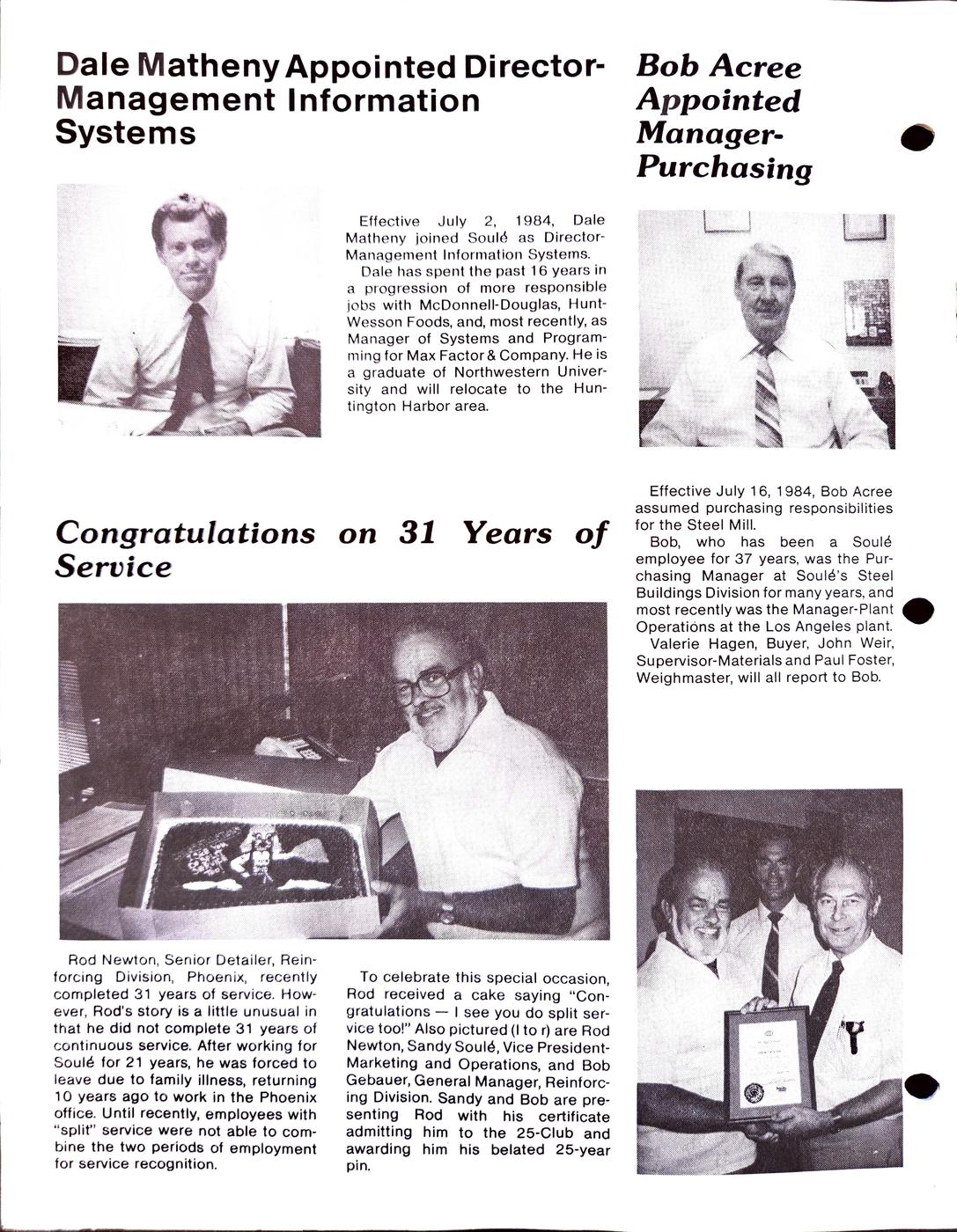 Fall 1984 newsletter, page 6