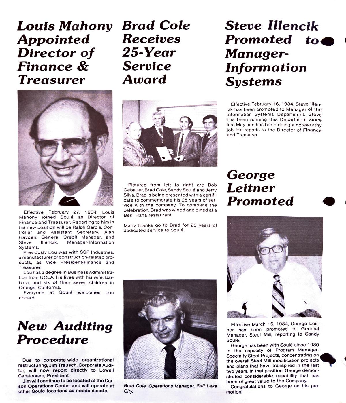 Spring 1984 newsletter, page 2