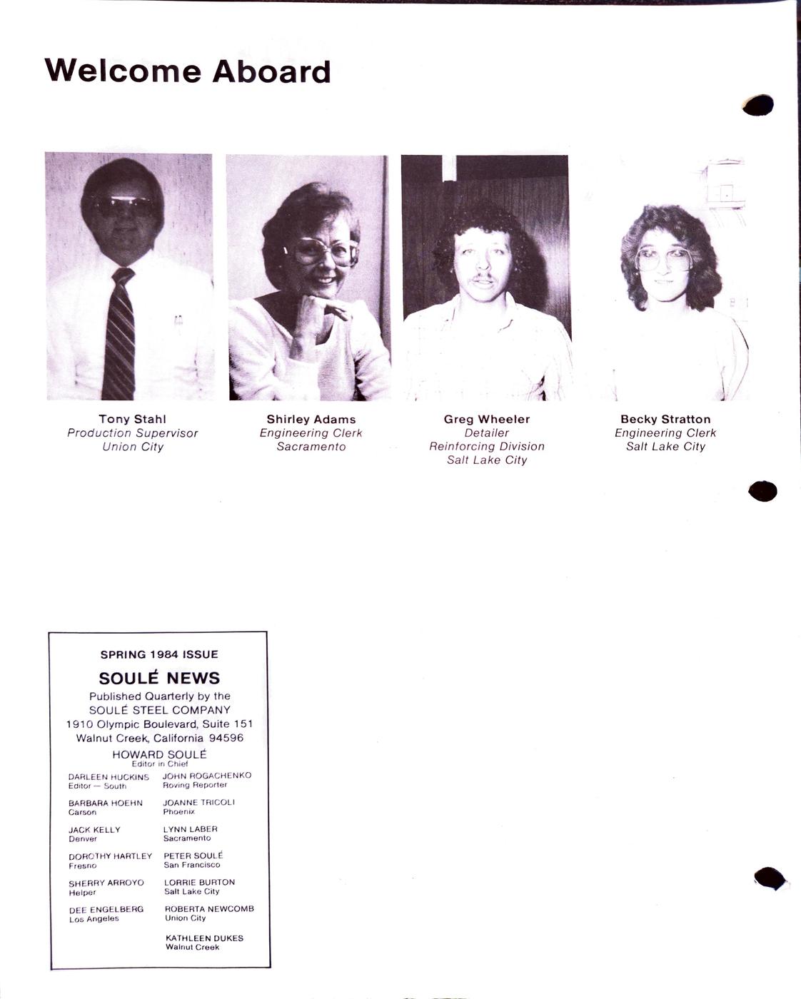 Spring 1984 newsletter, page 4