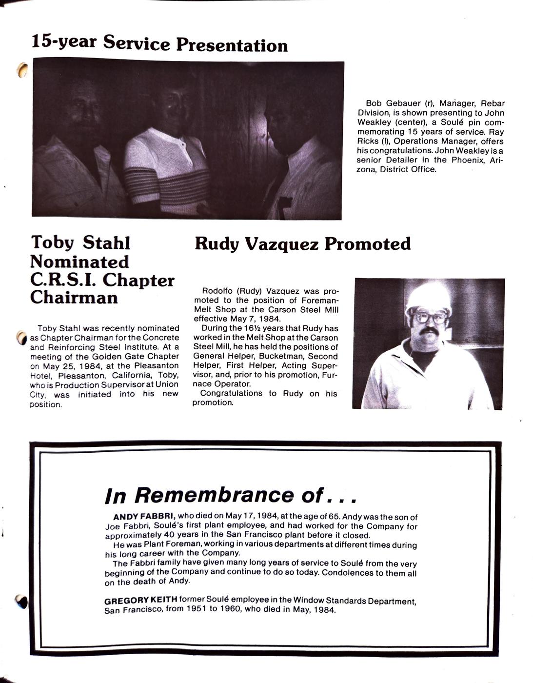 Spring 1984 newsletter, page 7