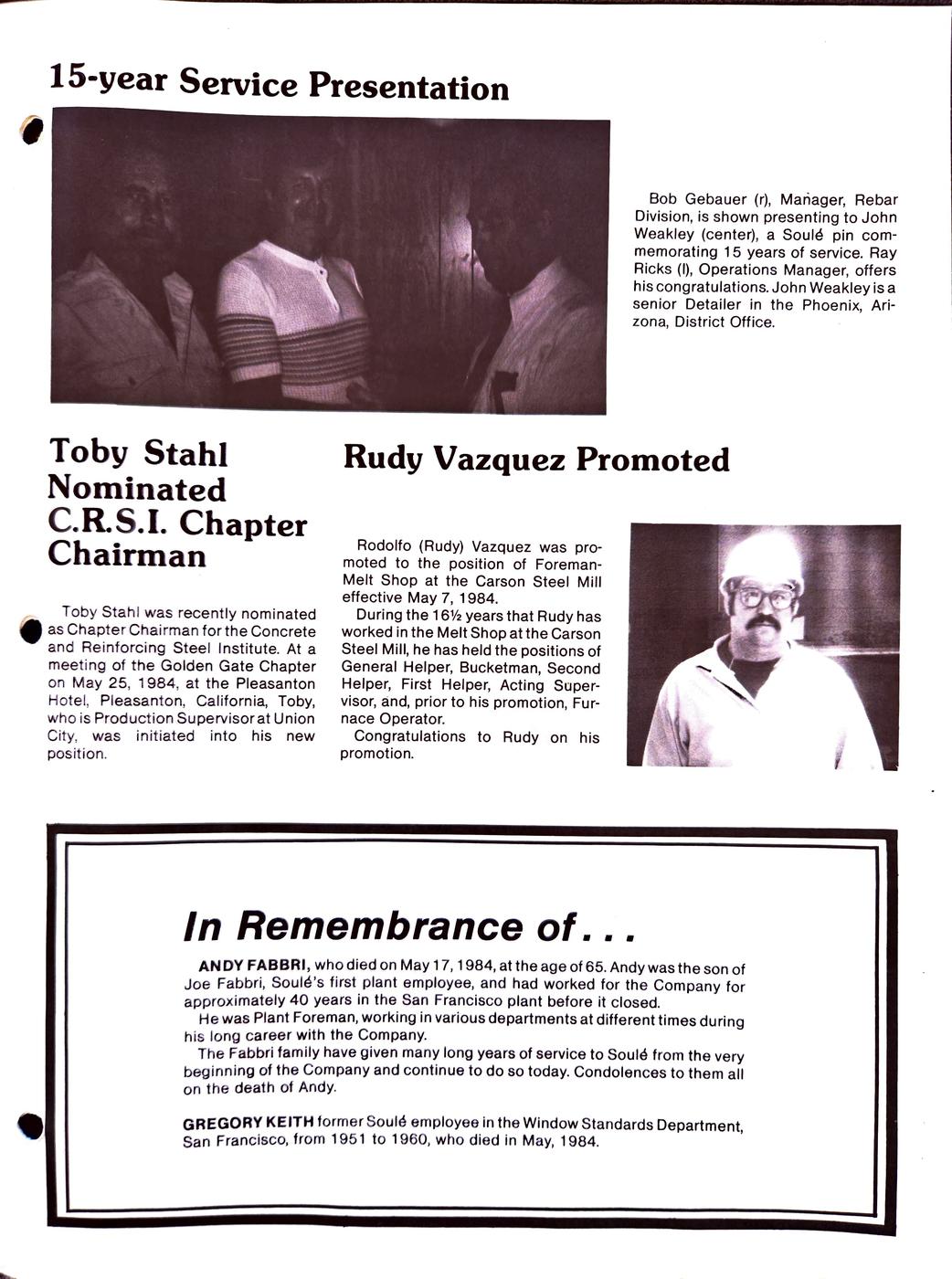 Summer 1984 newsletter, page 3