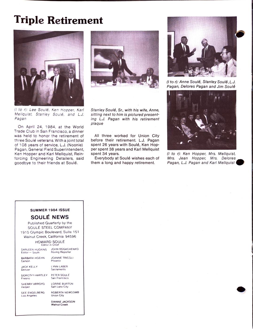 Summer 1984 newsletter, page 8
